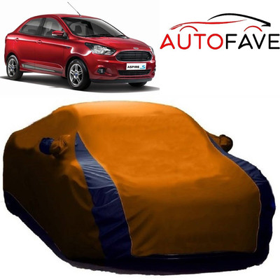 AutoFave Car Cover For Ford Figo Aspire (With Mirror Pockets)(Orange, Blue)
