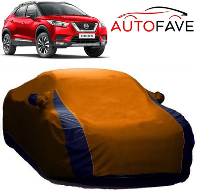AutoFave Car Cover For Nissan Kicks (With Mirror Pockets)(Orange, Blue)