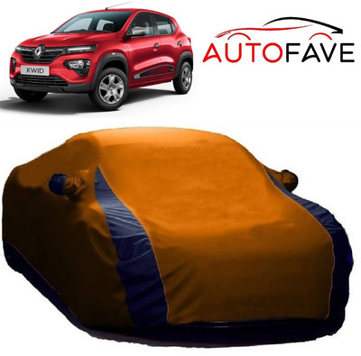 AutoFave Car Cover For Renault Kwid (With Mirror Pockets)(Orange)