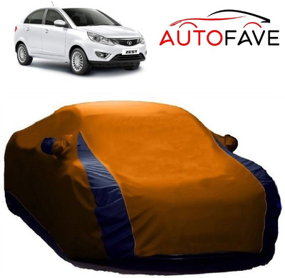 AutoFave Car Cover For Tata Zest (With Mirror Pockets)(Orange)