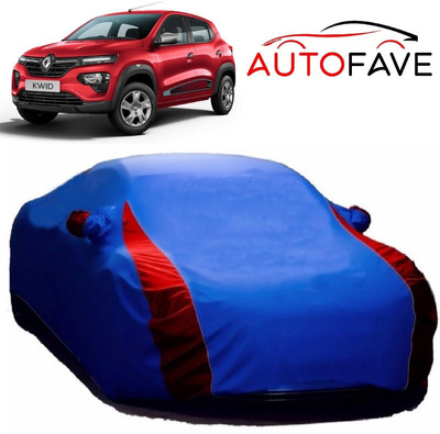 AutoFave Car Cover For Renault Kwid (With Mirror Pockets)(Blue)