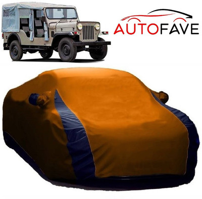 AutoFave Car Cover For Mahindra Jeep (With Mirror Pockets)(Orange)