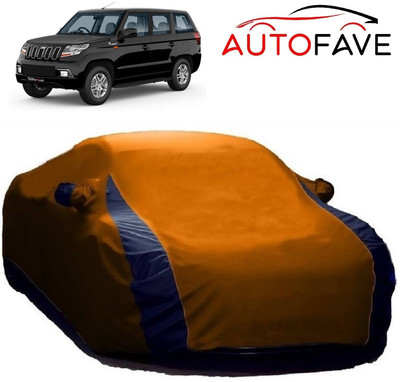 AutoFave Car Cover For Mahindra TUV300 PLUS (With Mirror Pockets)(Orange)