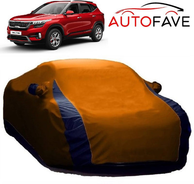 AutoFave Car Cover For Kia SELTOS (With Mirror Pockets)(Orange)