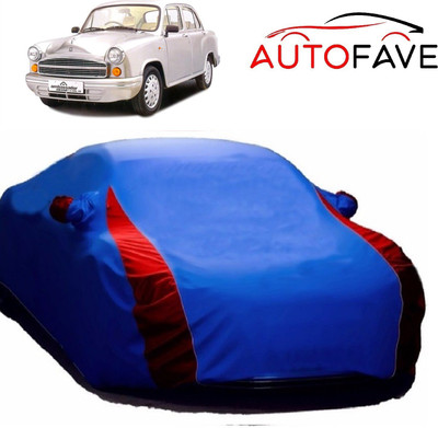 AutoFave Car Cover For HM Ambassador MPFi (With Mirror Pockets)(Blue)