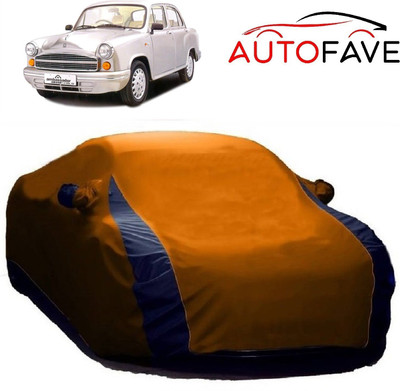 AutoFave Car Cover For HM Ambassador MPFi (With Mirror Pockets)(Orange)