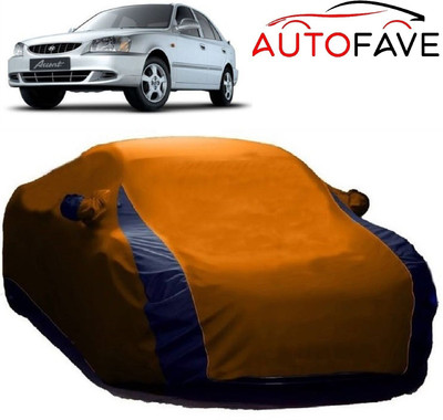 AutoFave Car Cover For Hyundai Accent Viva (With Mirror Pockets)(Orange)