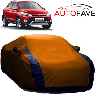 AutoFave Car Cover For Hyundai i20 Active (With Mirror Pockets)(Orange)