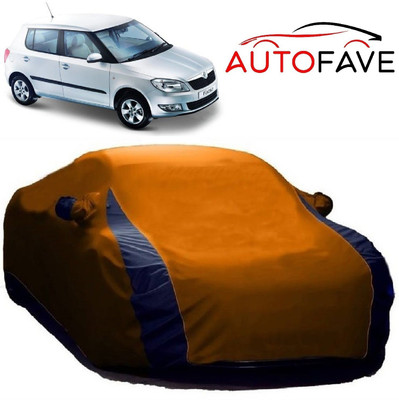 AutoFave Car Cover For Skoda Fabia Scout (With Mirror Pockets)(Orange)