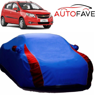 AutoFave Car Cover For Chevrolet Sail Hatchback (With Mirror Pockets)(Blue)