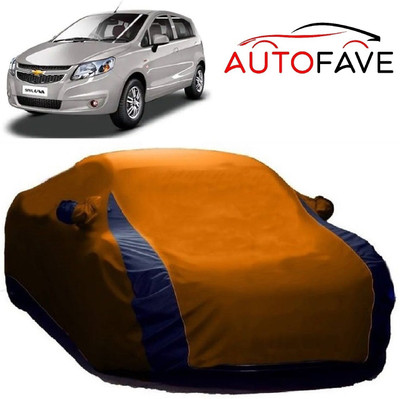 AutoFave Car Cover For Chevrolet Sail UVA (With Mirror Pockets)(Orange, Blue)