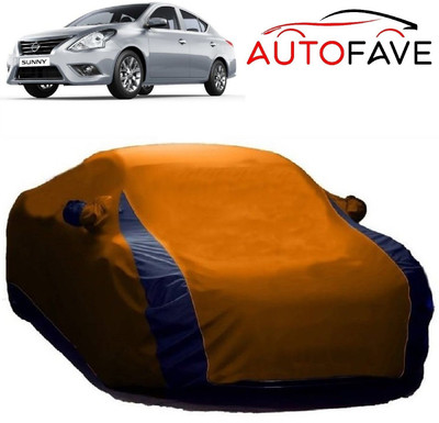 AutoFave Car Cover For Nissan Sunny (With Mirror Pockets)(Orange)