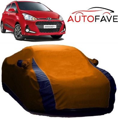 AutoFave Car Cover For Hyundai Grand i10 (With Mirror Pockets)(Orange)