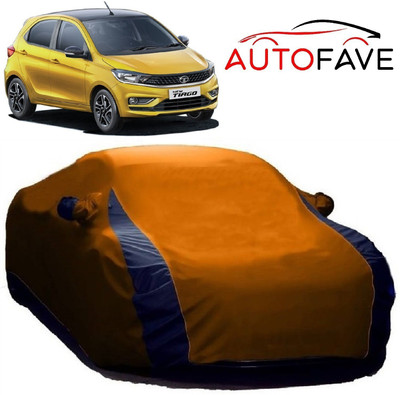 AutoFave Car Cover For Tata Tiago (With Mirror Pockets)(Orange)