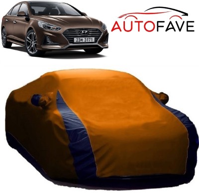 AutoFave Car Cover For Hyundai Sonata Facelift (With Mirror Pockets)(Orange)