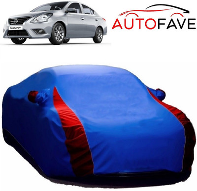 AutoFave Car Cover For Nissan Sunny (With Mirror Pockets)(Blue)