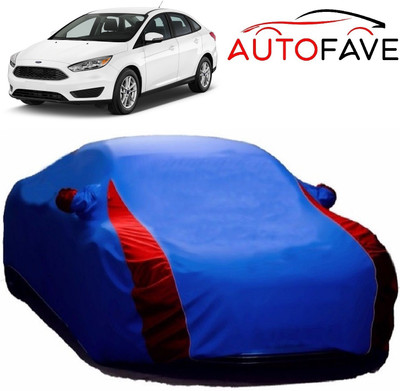 AutoFave Car Cover For Ford Focus (With Mirror Pockets)(Blue)