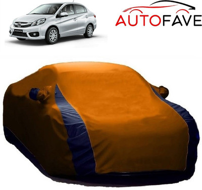 AutoFave Car Cover For Honda Amaze (With Mirror Pockets)(Orange)
