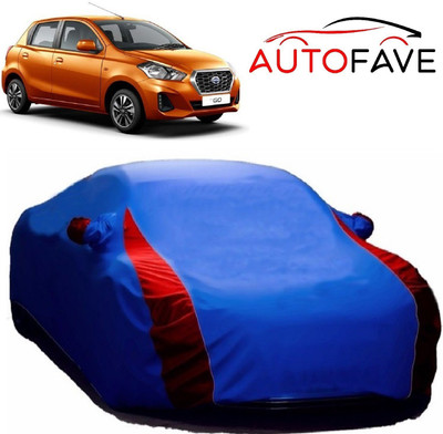 AutoFave Car Cover For Nissan Go (With Mirror Pockets)(Blue)