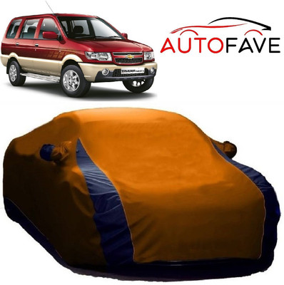 AutoFave Car Cover For Chevrolet Tavera (With Mirror Pockets)(Orange)