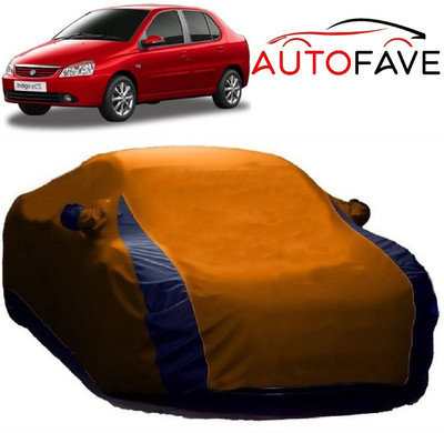 AutoFave Car Cover For Tata Indigo eCS (With Mirror Pockets)(Orange)