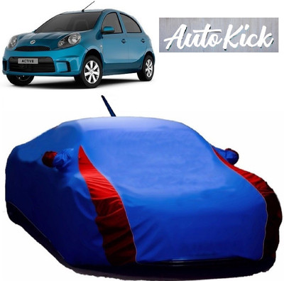 AutoKick Car Cover For Nissan Micra Active (With Mirror Pockets)(Multicolor)