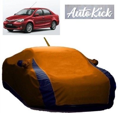 AutoKick Car Cover For Toyota Etios (With Mirror Pockets)(Orange)