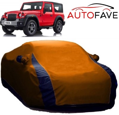 AutoFave Car Cover For Mahindra Thar (With Mirror Pockets)(Orange)