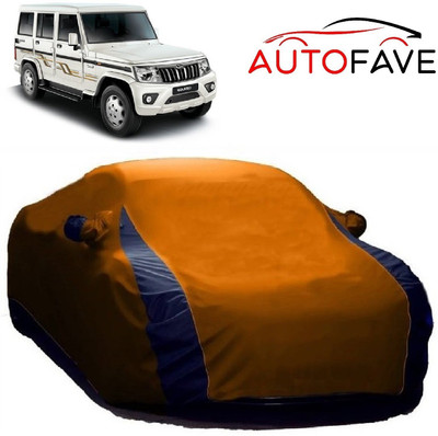 AutoFave Car Cover For Mahindra Bolero (With Mirror Pockets)(Orange)