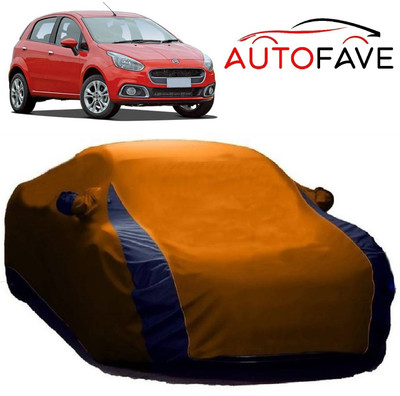 AutoFave Car Cover For Fiat Punto Evo (With Mirror Pockets)(Orange)