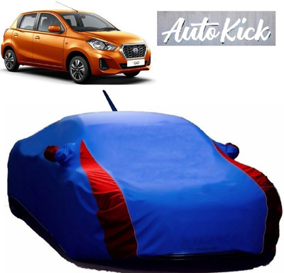 AutoKick Car Cover For Nissan Go (With Mirror Pockets)(Blue)