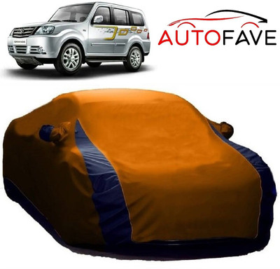 AutoFave Car Cover For Tata Sumo Grande MK II (With Mirror Pockets)(Orange, Blue)