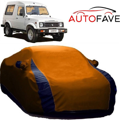 AutoFave Car Cover For Maruti Suzuki Gypsy King (With Mirror Pockets)(Orange)