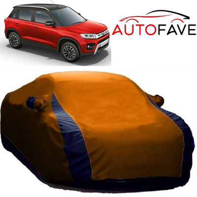 AutoFave Car Cover For Maruti Suzuki Vitara Brezza (With Mirror Pockets)(Orange)