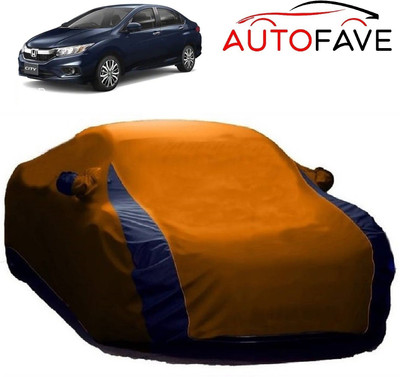 AutoFave Car Cover For Honda City Facelift (With Mirror Pockets)(Orange)