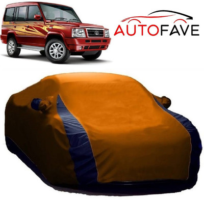 AutoFave Car Cover For Tata Sumo Gold (With Mirror Pockets)(Orange, Blue)