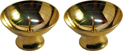 PUCHCHI Brass (Pack of 2) Table Diya Set(Height: 1.5 inch)