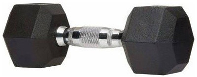 CW FIRE FLY Fixed Weight Hand Dumbbell Single Piece Only Hex Rubber Coated Dumbbell Fixed Weight Dumbbell(5 kg)