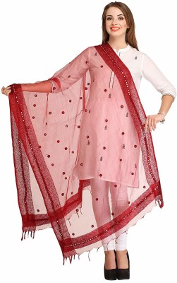 DIAMO Poly Chanderi Embroidered Women Dupatta