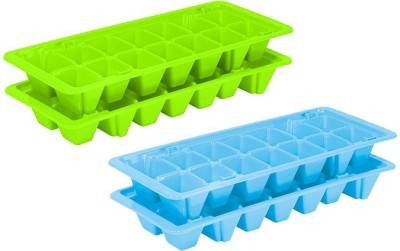 terofoor Green, Blue Plastic Ice Cube Tray(Pack of4)