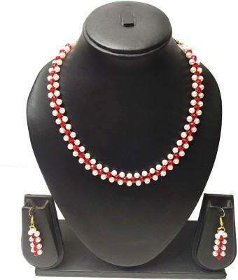 PRAGATI Alloy Red, White Jewellery Set(Pack of 1)