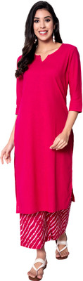 73% OFF on GMI Women Solid Straight Kurta(Pink) 73% OFF on GMI Women Solid Straight Kurta(Pink)