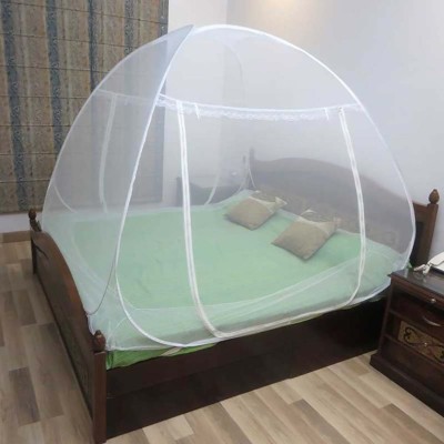 Royale HI Design Polyester Adults Washable Polyester Adults Premium Foldable Mosquito Net Double Bed Mosquito Net(White, Tent)