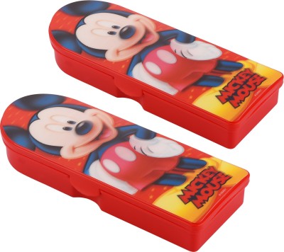 SKI Crysta 3D Print Pencil Box Set of 2 Disney Art Plastic Pencil Boxes(Set of 2, Red)