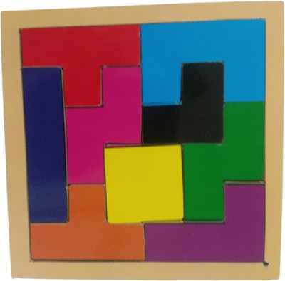 DgCrayons Wooden Interlocking Intelligence Brain Games Building Blocks 9 Pcs Jigsaw Teasers Educational Toy, Children Puzzle Board Game Wooden Tetris Puzzles for Kids(9 Pieces)