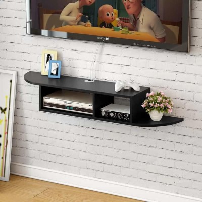 Dime Store Wooden Wall Mounted TV Unit Stand TV Cabinet Set Top Box Engineered Wood TV Entertainment Unit(Finish Color - Black, Pre-assembled)