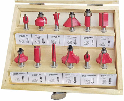 XDLB ROUTER BIT 8mm Router Bit Set 12 Pcs Multi Shape for Router OR Trimmer Combo rotary drill bit set 12 pc - 8mm Rotary Bit Set(12 Bits)