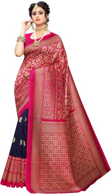 Parvati Creation Printed Mysore Art Silk Saree(Pink)