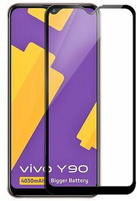 Mersal Edge To Edge Tempered Glass for Vivo Y90, (Premium Edge To Edge Full Glue Branded Glass)(Pack of 1)