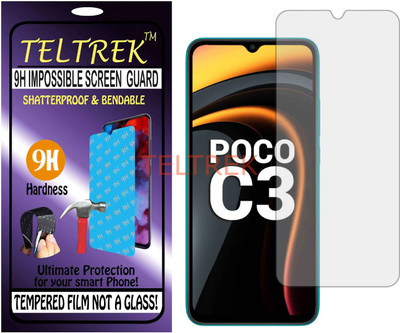 TELTREK Tempered Glass Guard for MI POCO C3 (Flexible, Unbreakable)(Pack of 1)